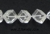 CNC15 15.5 inches 10*10mm cubic grade AB natural white crystal beads