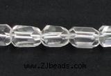 CNC17 10*14mm faceted freeform grade AB natural white crystal beads