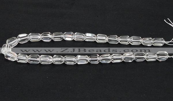 CNC17 10*14mm faceted freeform grade AB natural white crystal beads