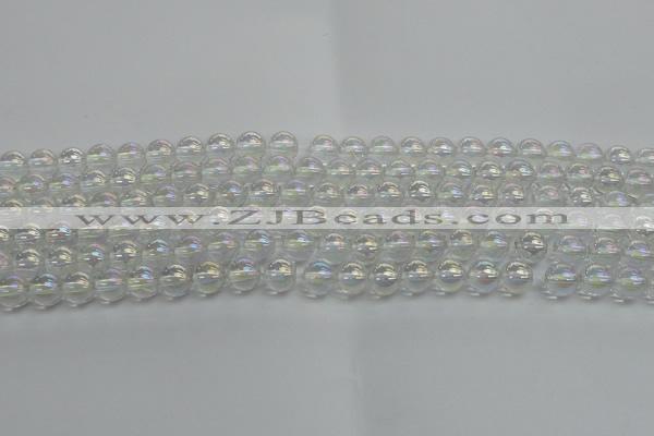 CNC201 15.5 inches 6mm round AB-color white crystal beads