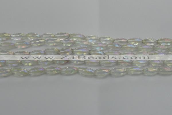CNC210 15.5 inches 6*12mm rice AB-color white crystal beads
