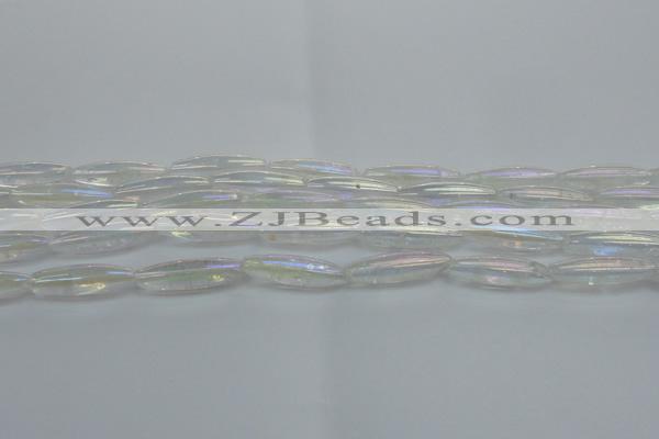 CNC211 15.5 inches 6*22mm rice AB-color white crystal beads