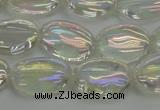 CNC216 15.5 inches 10*14mm oval AB-color white crystal beads