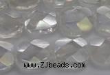 CNC220 15.5 inches 10*10mm faceted square AB-color white crystal beads