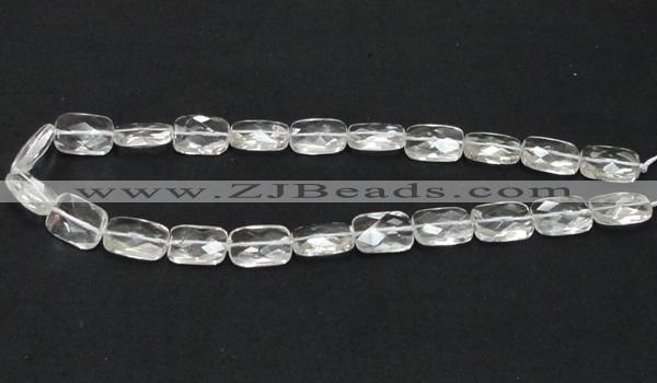CNC25 13*18mm faceted rectangle grade AB natural white crystal beads