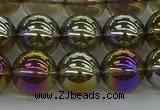 CNC264 15.5 inches 10mm round plated natural white crystal beads