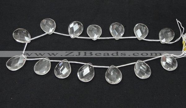 CNC27 18*25mm briolette grade AB natural white crystal beads
