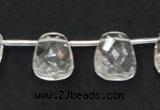 CNC35 13*18mm faceted trapezoid grade AB natural white crystal beads