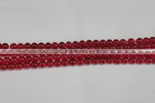 CNC411 15.5 inches 6mm round dyed natural white crystal beads