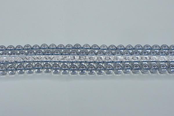 CNC510 15.5 inches 8mm round dyed natural white crystal beads