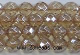 CNC519 15.5 inches 10mm faceted round dyed natural white crystal beads