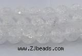 CNC551 15.5 inches 6mm round natural crackle white crystal beads