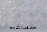 CNC553 15.5 inches 10mm round natural crackle white crystal beads