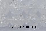 CNC555 15.5 inches 14mm round natural crackle white crystal beads
