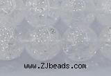 CNC556 15.5 inches 16mm round natural crackle white crystal beads