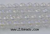 CNC560 15.5 inches 4mm round plated crackle white crystal beads