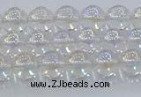 CNC570 15.5 inches 6mm round plated natural white crystal beads