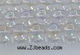 CNC571 15.5 inches 8mm round plated natural white crystal beads