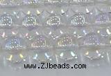 CNC572 15.5 inches 10mm round plated natural white crystal beads