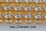 CNC577 15.5 inches 8mm round plated natural white crystal beads