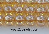 CNC577 15.5 inches 8mm round plated natural white crystal beads