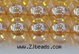 CNC579 15.5 inches 12mm round plated natural white crystal beads
