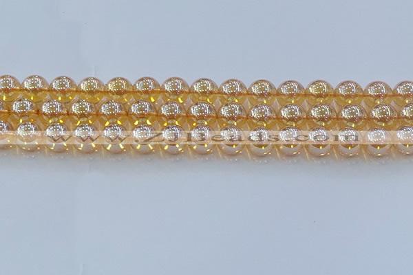 CNC579 15.5 inches 12mm round plated natural white crystal beads