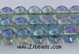 CNC582 15.5 inches 6mm round plated natural white crystal beads