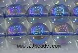 CNC592 15.5 inches 14mm round plated natural white crystal beads