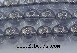 CNC594 15.5 inches 6mm round plated natural white crystal beads
