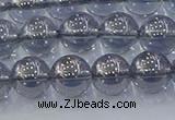 CNC595 15.5 inches 8mm round plated natural white crystal beads