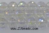CNC601 15.5 inches 6mm faceted round plated natural white crystal beads