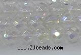 CNC609 15.5 inches 8mm faceted round plated natural white crystal beads