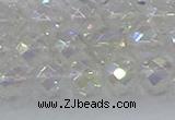 CNC610 15.5 inches 10mm faceted round plated natural white crystal beads