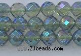 CNC626 15.5 inches 4mm faceted round plated natural white crystal beads