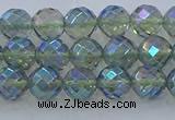 CNC627 15.5 inches 6mm faceted round plated natural white crystal beads