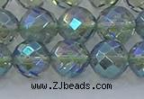 CNC630 15.5 inches 12mm faceted round plated natural white crystal beads