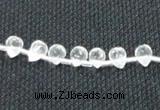 CNC64 5*7mm faceted teardrop grade A natural white crystal beads