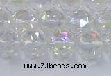 CNC647 15.5 inches 10mm faceted round plated natural white crystal beads