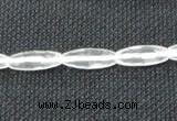 CNC65 6*16mm faceted rice grade A natural white crystal beads