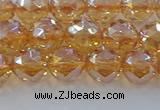 CNC652 15.5 inches 8mm faceted round plated natural white crystal beads