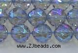 CNC659 15.5 inches 10mm faceted round plated natural white crystal beads