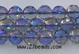 CNC663 15.5 inches 6mm faceted round plated natural white crystal beads