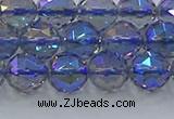 CNC665 15.5 inches 10mm faceted round plated natural white crystal beads