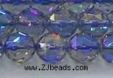 CNC667 15.5 inches 14mm faceted round plated natural white crystal beads