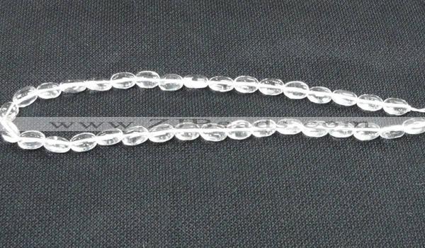 CNC69 15 inches 8*16mm oval grade A natural white crystal beads