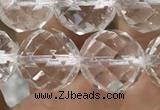 CNC706 15.5 inches 14mm faceted round white crystal beads