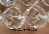 CNC709 15.5 inches 20mm faceted round white crystal beads