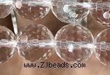 CNC714 15.5 inches 10mm faceted round white crystal beads