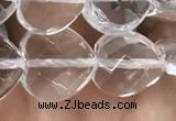 CNC737 15.5 inches 12*12mm faceted heart white crystal beads